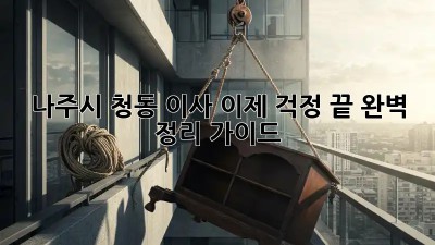 나주시 청동 이사, 이제 걱정 끝! 완벽 정리 가이드